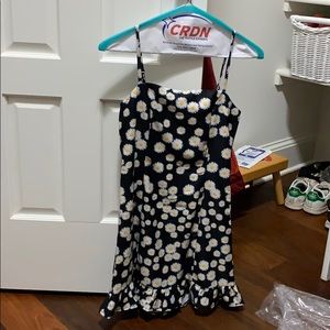 Black sunflower mini dress